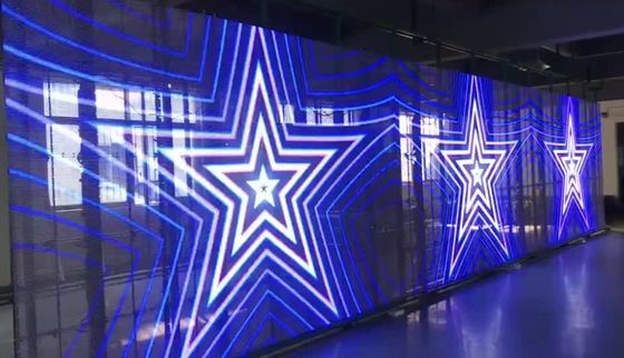 Longda 3840Hz Ανανεωτικό ρυθμό 5000cd/m2 φωτεινότητα 1R1G1B LED σύνθεση Διαφανής γυάλινη οθόνη LED για ενοικίαση ή σταθερή εγκατάσταση