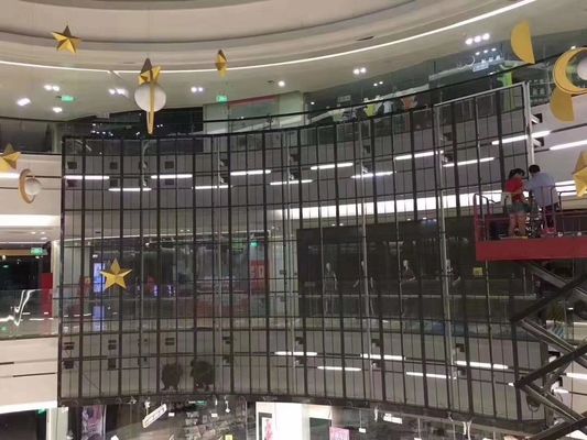 Υψηλής διαφάνειας Διαφανής οθόνη LED από γυαλί με ευρεία γωνία θέασης και χαμηλή κατανάλωση ενέργειας για εσωτερική και εξωτερική χρήση