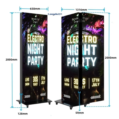 Διαφημιστική βιντεοοθόνη διπλής όψης HD LED Poster P1.25 P1.538 P1.86 P2 P2.5 P3