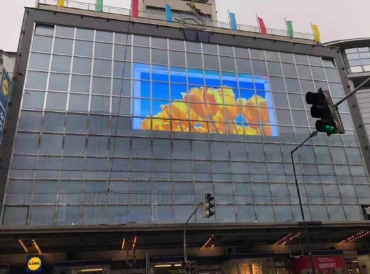 3500cd/FCC IP43 12m επίδειξης οθονών των διαφανών οδηγήσεων γυαλιού Μ ² για το κατάστημα κοσμήματος