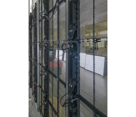P10.4mm 50*12.5cm επίδειξη 1000cd/Μ ² παραθύρων πλέγματος οθόνης των διαφανών οδηγήσεων γυαλιού