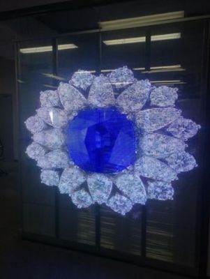 Οθόνη LED γυάλινη διαφανής HD P3.9mm Πλέγμα Παράθυρο 4500cd/ M²