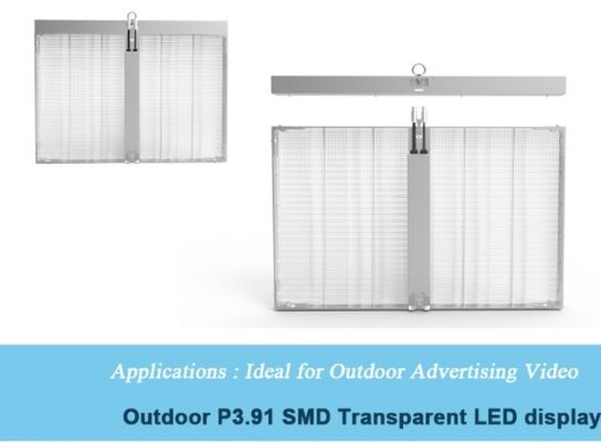 Διαφανής γυάλινη οθόνη LED P3.91mm Ολογραφική σειρά ανανεώστε 3840Hz