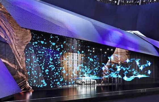 Ενσωματωμένη διαφανής γυάλινη οθόνη LED 3.91mm-7.82mm Διαφήμιση κτιρίων