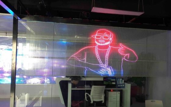 Οθόνη LED από διαφανές γυαλί P2.5 Προσαρμοσμένη σειρά LED ολογραμμάτων για εμπορικό κέντρο