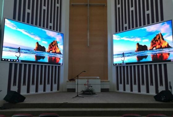 Μικρό Pixel P3.076 εσωτερική πλήρης χρώσης LED οθόνη 320x160mm Αλουμινίου ντουλάπι για την εκκλησία